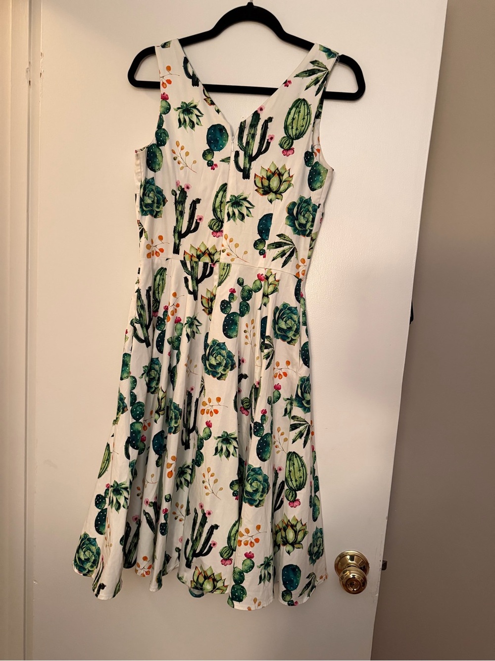 Eva Rose Cactus Print Fit and Flare Dress size S